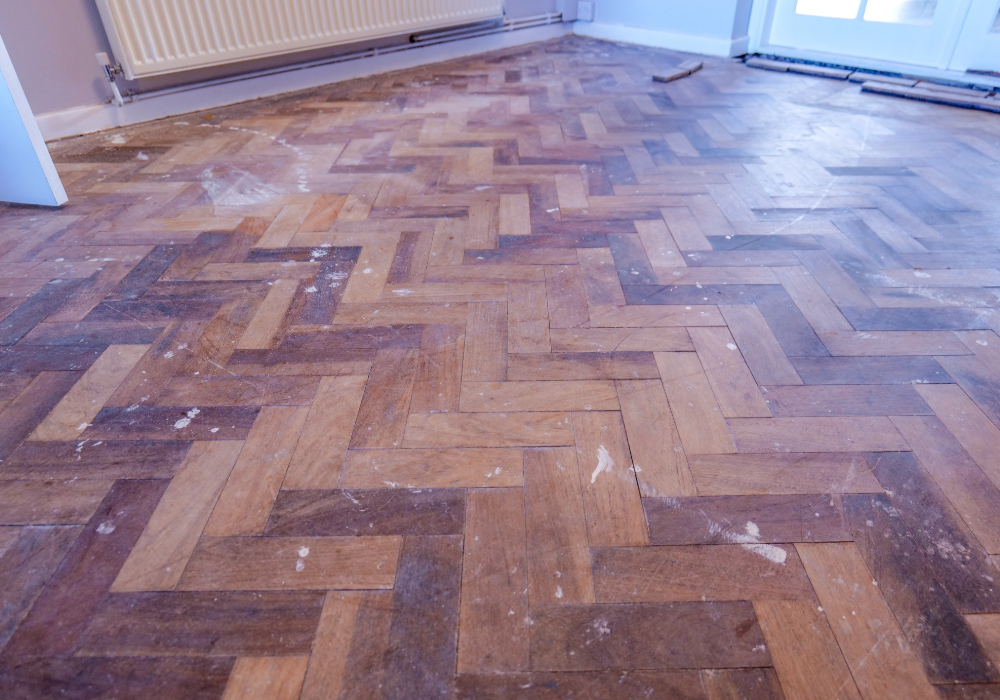 Worn and tired wood floors in need of restoration