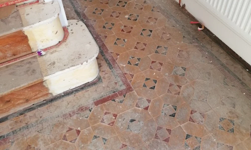 before victorian floor tile cleaning